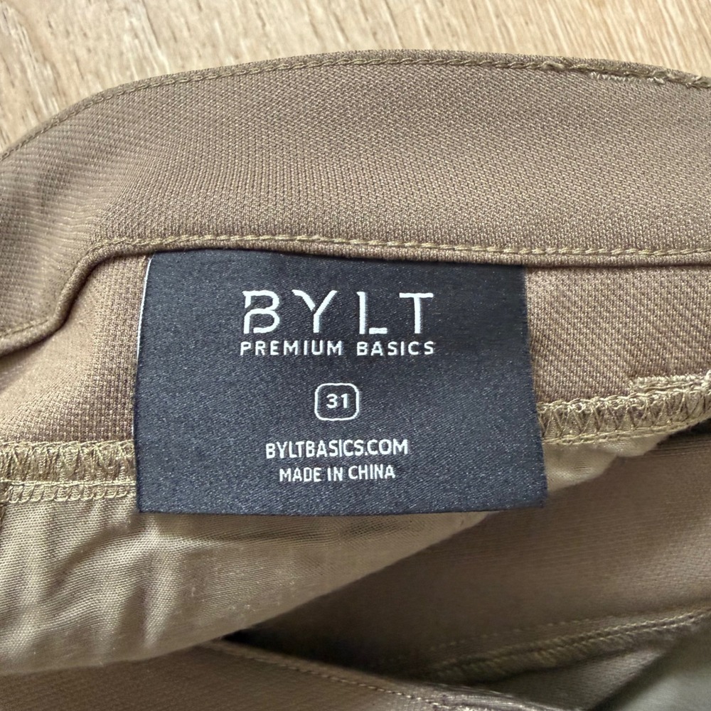 BYLT Everyday Pant 2.0 Textured Mens 31 Dark Taupe Stretch Performance Trousers - Picture 4 of 9
